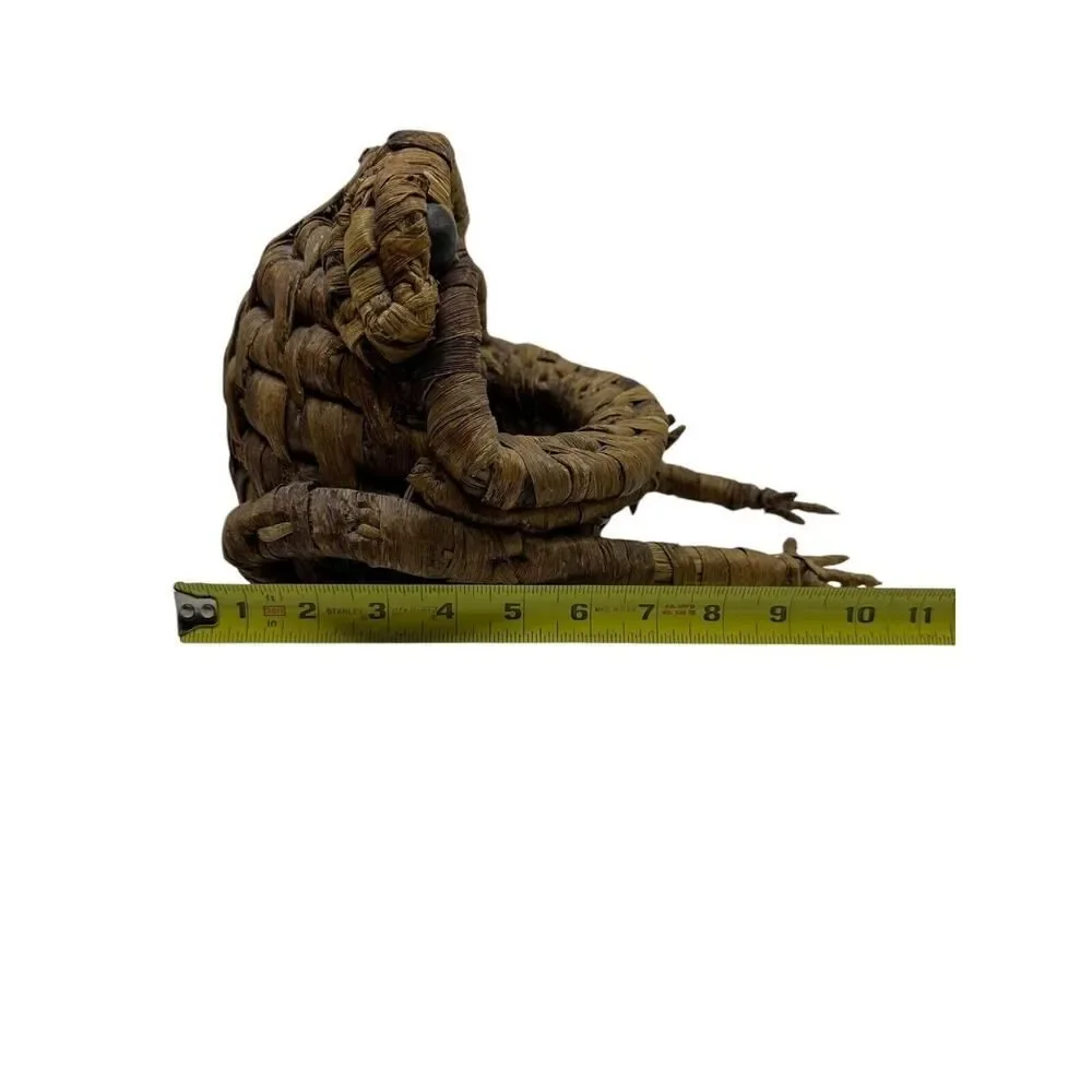 Vintage‎ Wicker Storage Basket in the Shape of a Frog Big Mouth Wide Open LARGE